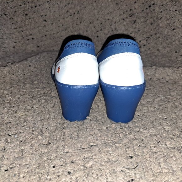 THE ART COMPANY-White Leather & Blue Nylon Sock Sneakers-Size 37/6.5-Near Mint - Picture 6 of 8